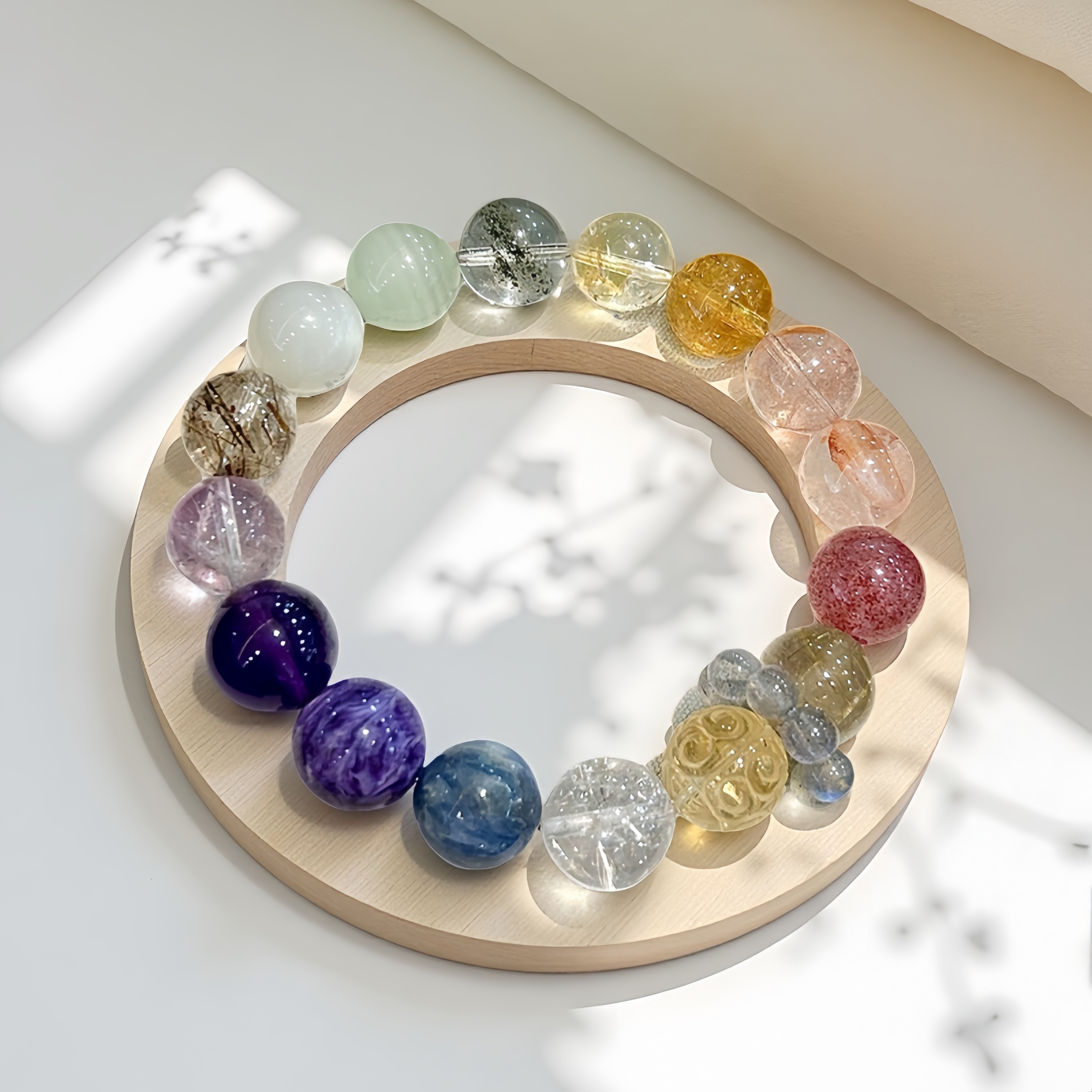 Rainbow Energy Guardian Bracelet Multi-Gemstone Healing Jewelry