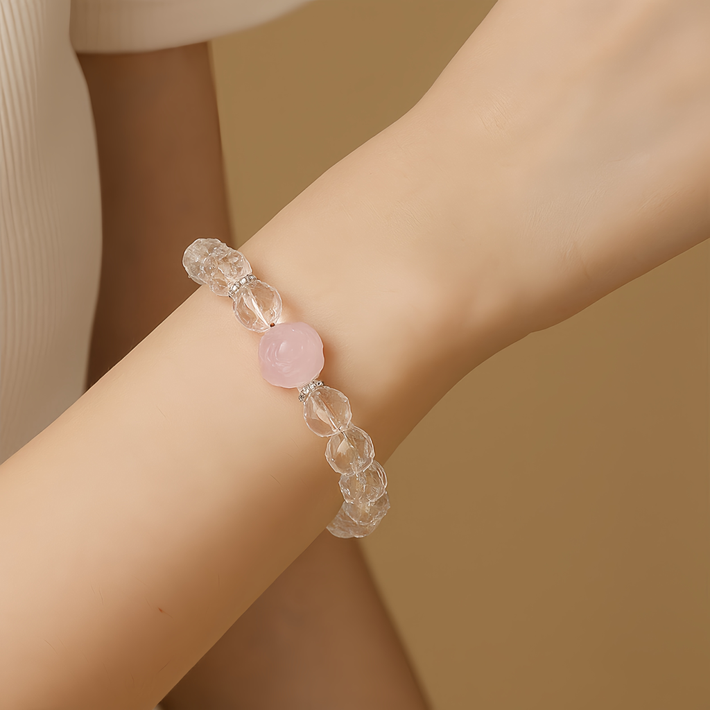 Sweet Fox Clear Quartz Bracelet Balance & Harmony Crystal