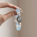 Ocean’s Secret Energy Crystal Bracelet Aquamarine, Moonstone for Calming, Intuition & Spiritual Awakening