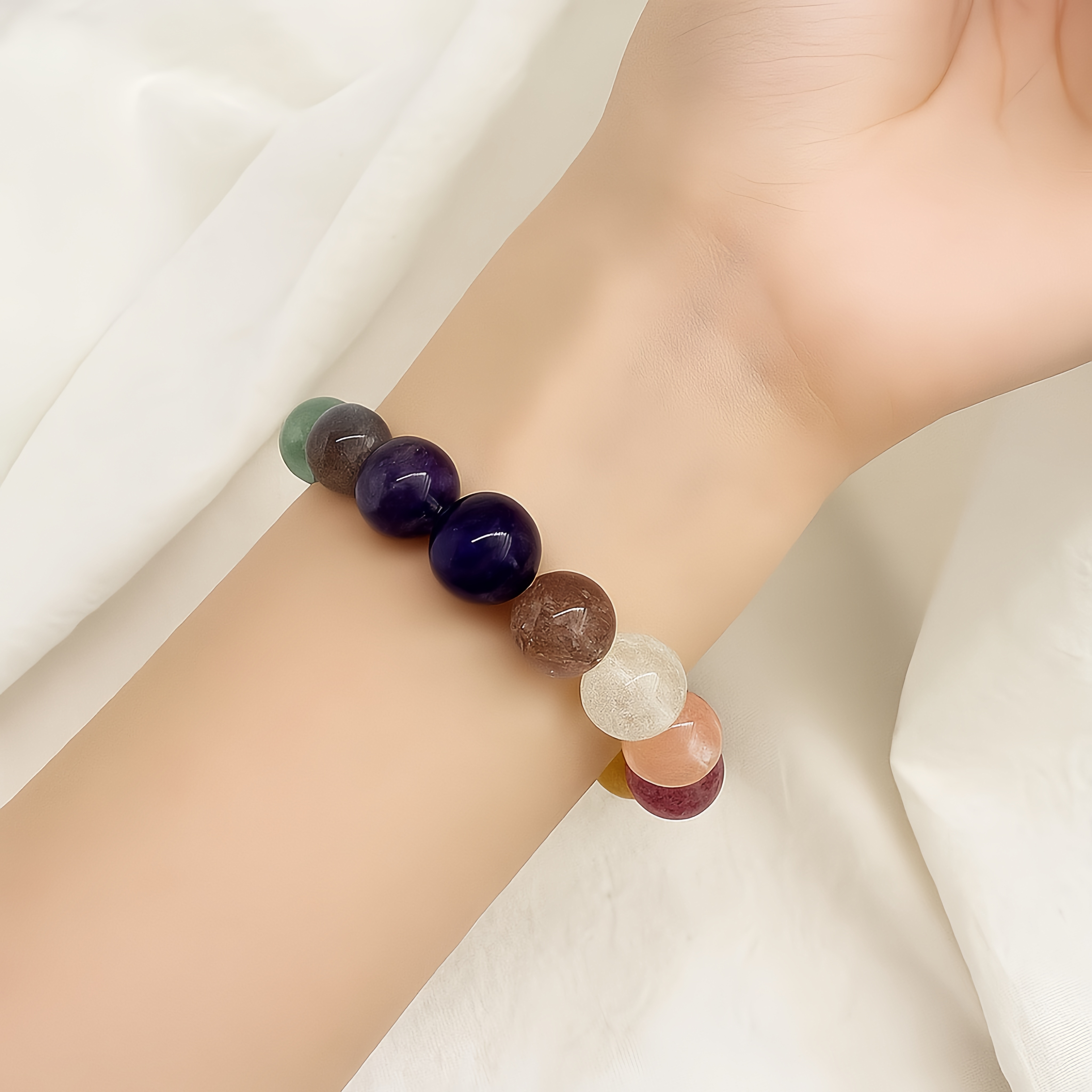 Rainbow Energy Guardian Bracelet Multi-Gemstone Healing Jewelry