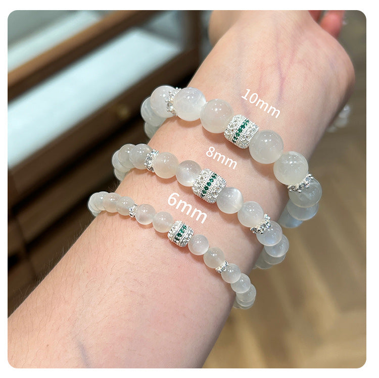 Moonlit Garden Energy Bracelet – White Moonlight Crystal Elegant Healing Jewelry