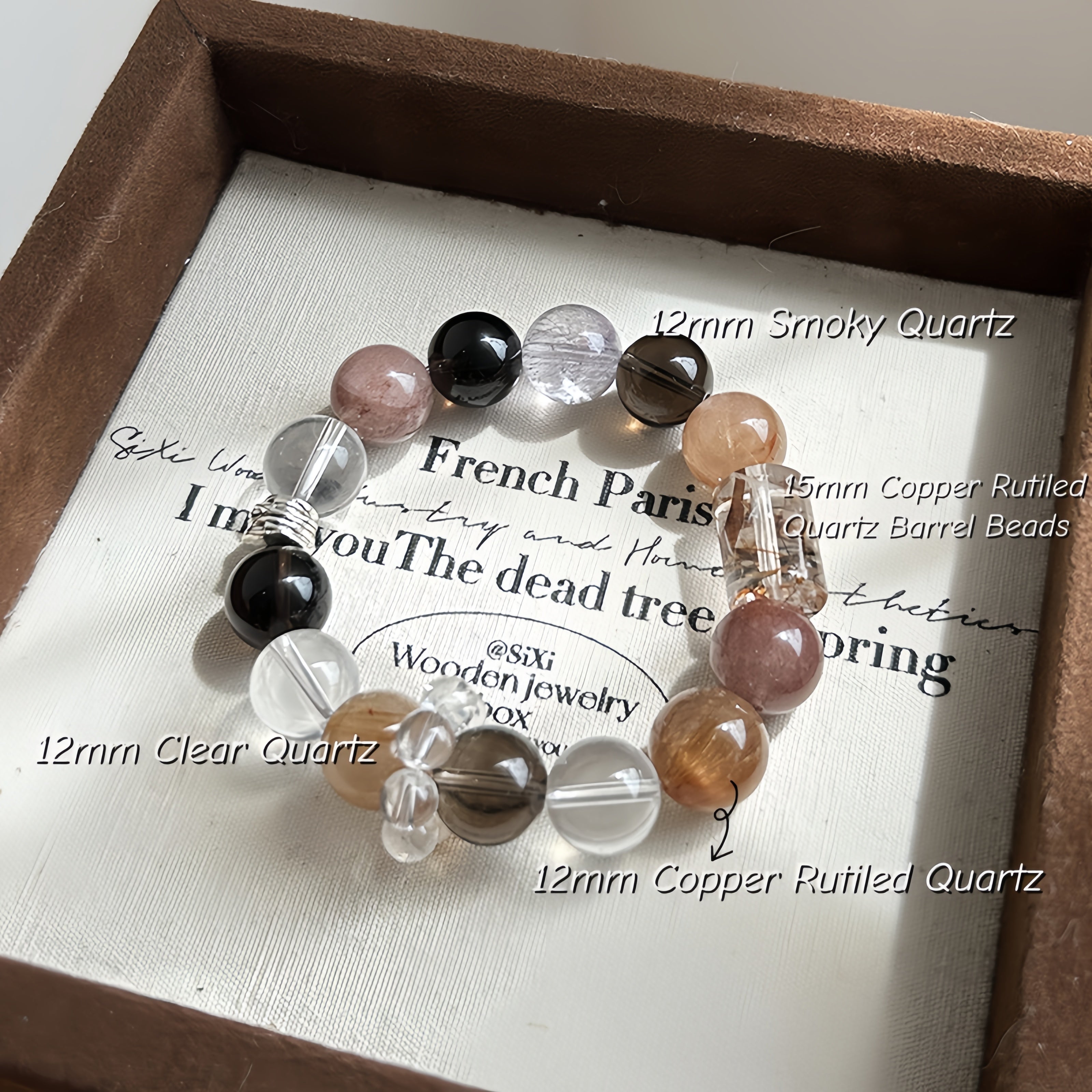 Autumn Radiance Red Rutilated Quartz Crystal Bracelet for Prosperity and Balance