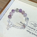 Violet Dawn Super Seven Amethyst & Clear Quartz Crystal Bracelet with Sterling Silver