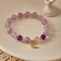 Moon Amethyst Bracelet | Purple Crystal & Moon Charm for Calm, Intuition & Spiritual Growth