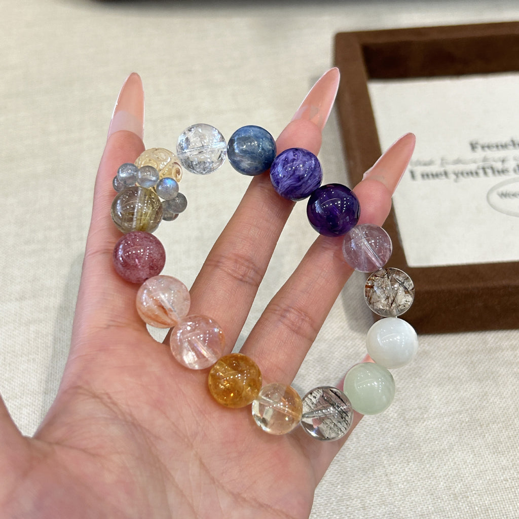 Rainbow Energy Guardian Bracelet Multi-Gemstone Healing Jewelry