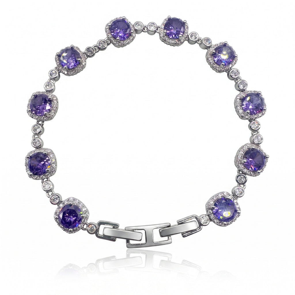 Amethyst Starry Sky Bracelet | Purple Crystal & Zirconia Jewelry