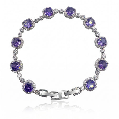Amethyst Starry Sky Bracelet | Purple Crystal & Zirconia Jewelry