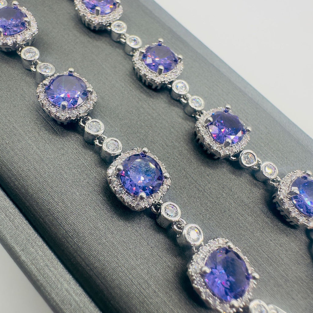 Amethyst Starry Sky Bracelet | Purple Crystal & Zirconia Jewelry