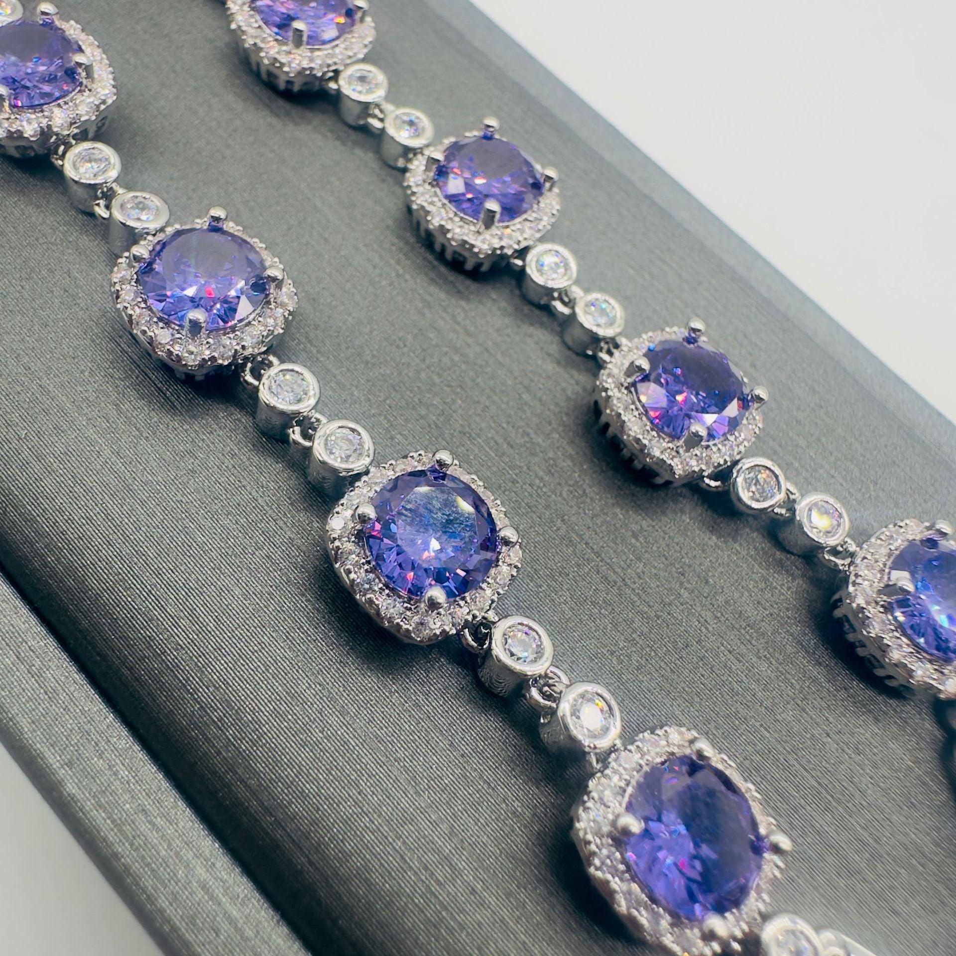 Amethyst Starry Sky Bracelet | Purple Crystal & Zirconia Jewelry