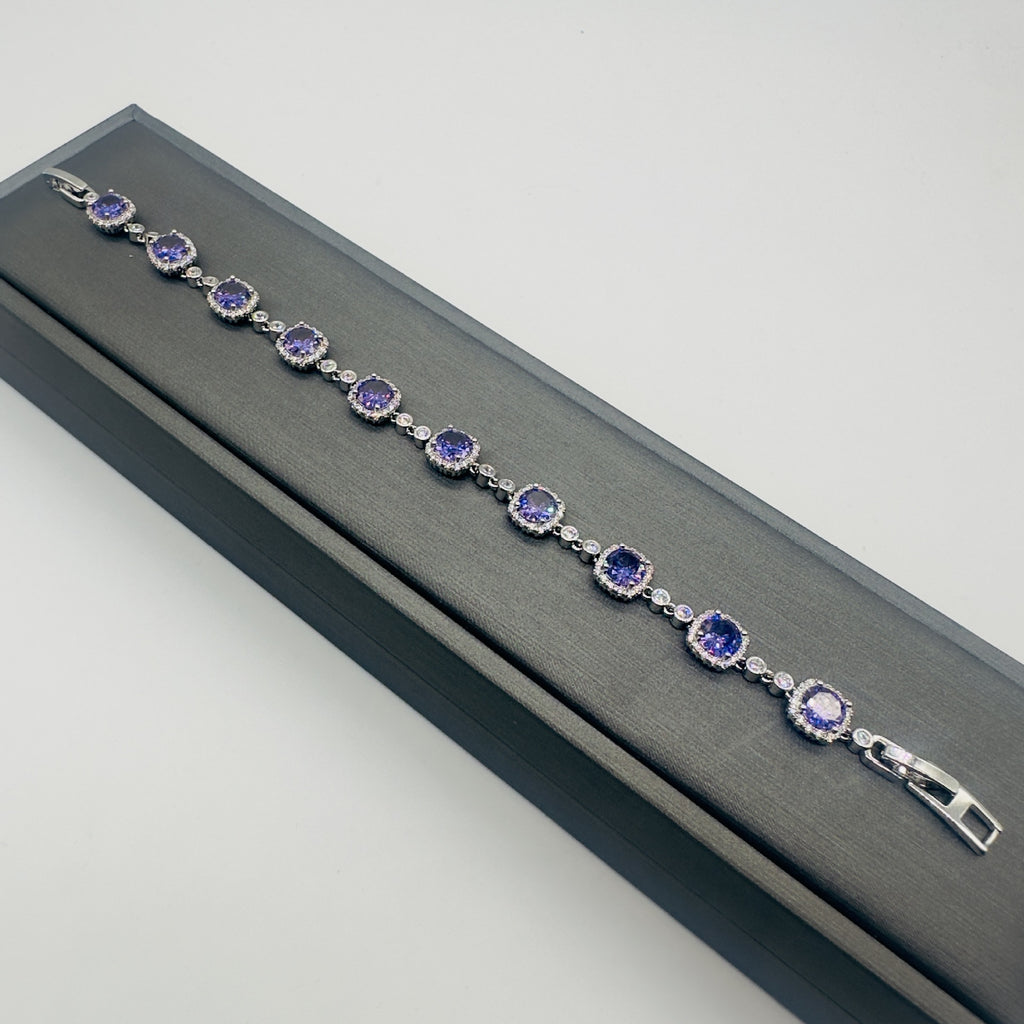 Amethyst Starry Sky Bracelet | Purple Crystal & Zirconia Jewelry