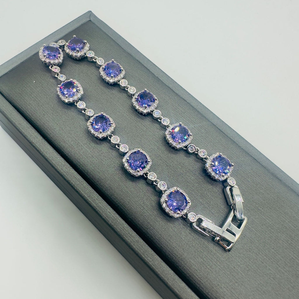 Amethyst Starry Sky Bracelet | Purple Crystal & Zirconia Jewelry