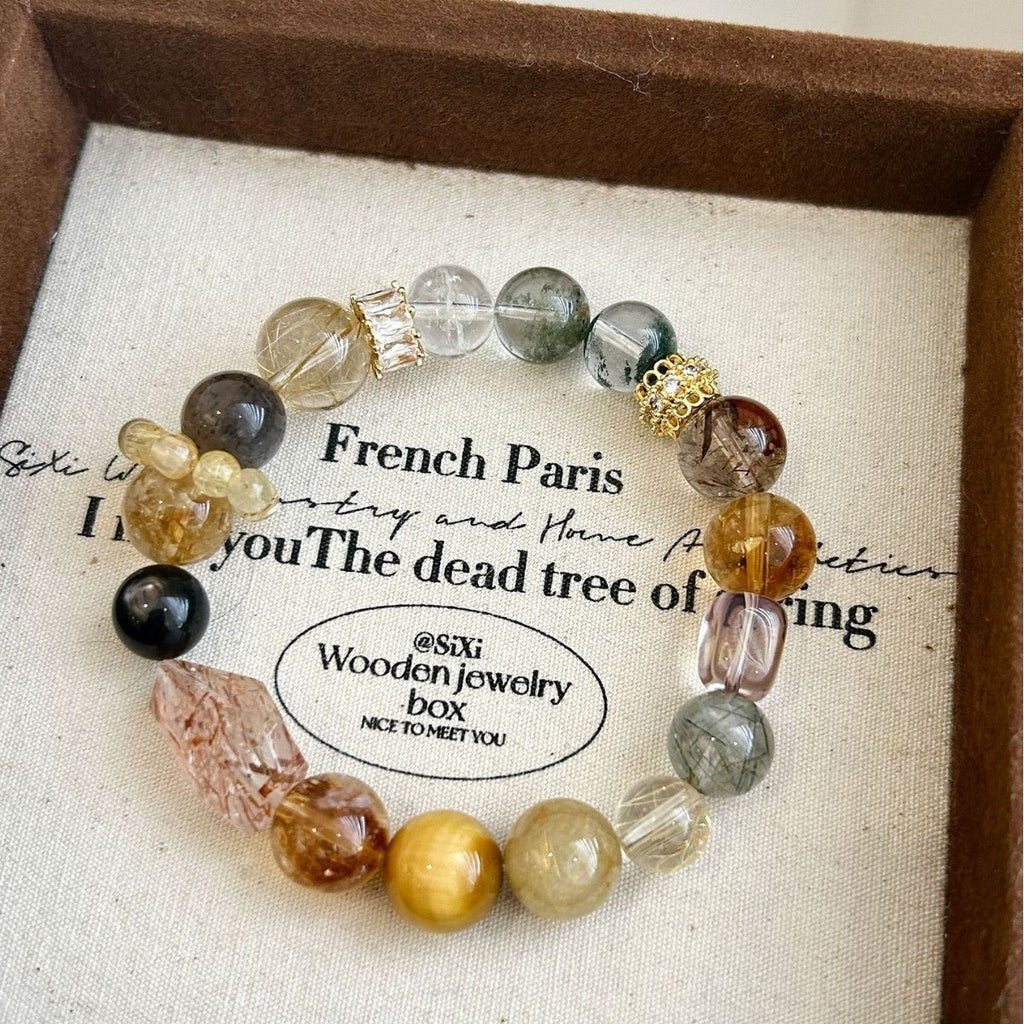 Eternal Fortune Multi - Gemstone Crystal Bracelet for Wealth, Protection & Vitality - Joyceen Crystal