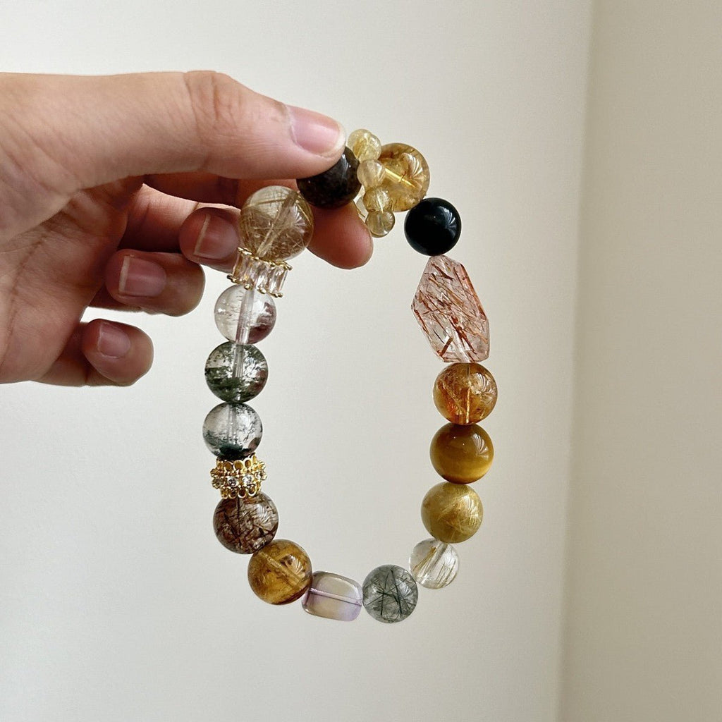 Eternal Fortune Multi - Gemstone Crystal Bracelet for Wealth, Protection & Vitality - Joyceen Crystal