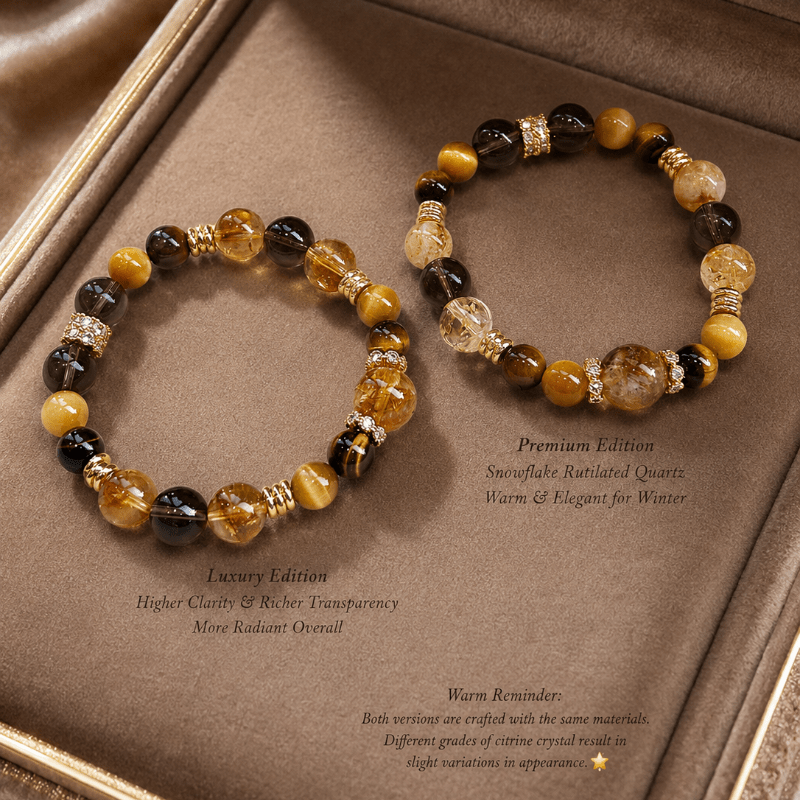 Golden Emperor Crystal Bracelet | Citrine, Tiger's Eye & Fu Lu Gourd - Joyceen Crystal