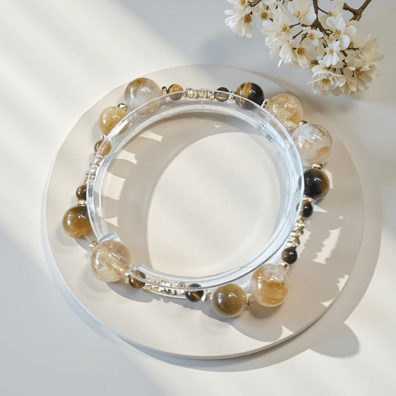Golden Emperor Crystal Bracelet | Citrine, Tiger's Eye & Fu Lu Gourd - Joyceen Crystal
