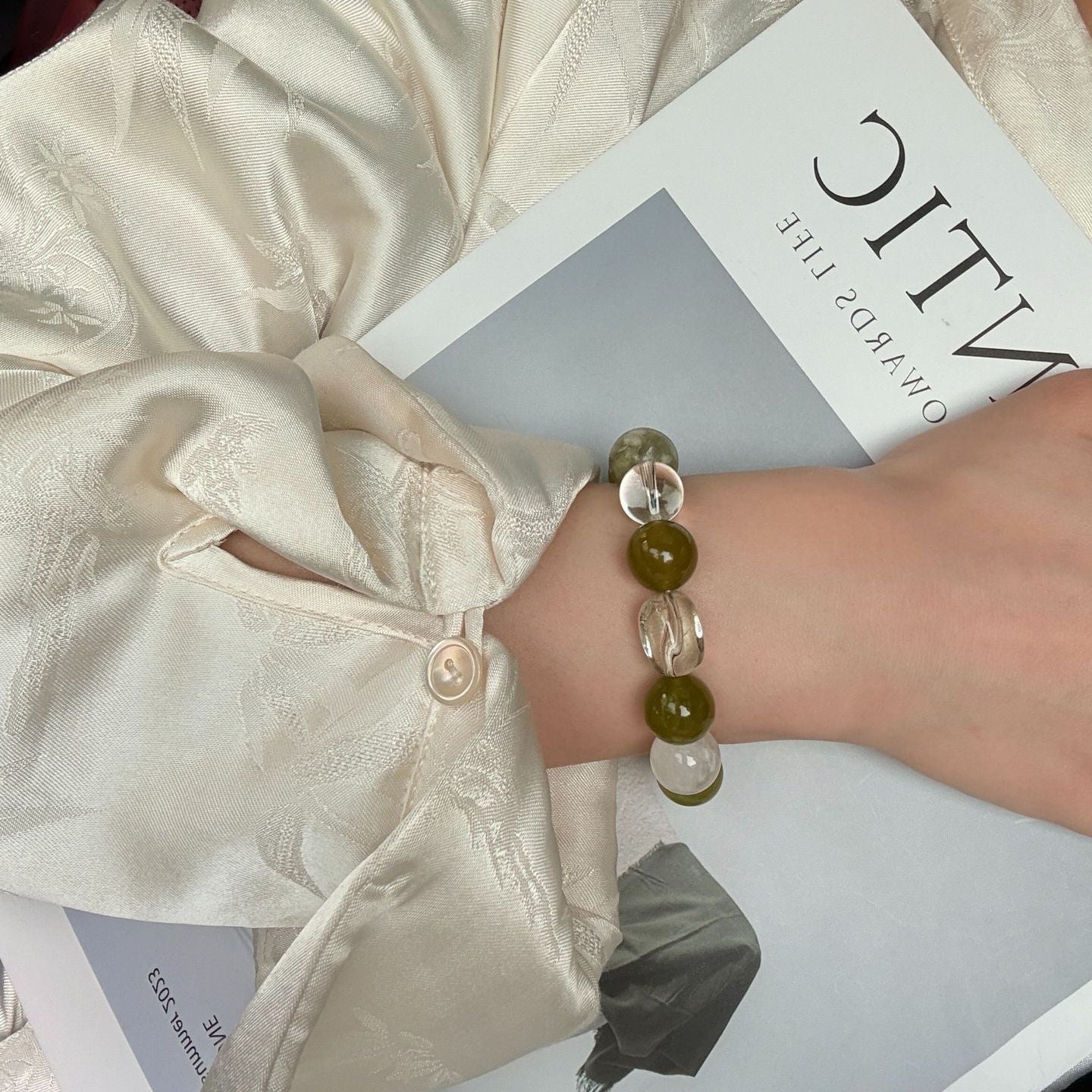 Green Berlin Crystal Bracelet gift featuring natural green gemstones and handmade jewelry design