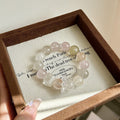 Koi Wish Rose Quartz Crystal Bracelet with Koi Hematoid Quartz, Rutilated Quartz & Clear Quartz - Joyceen Crystal