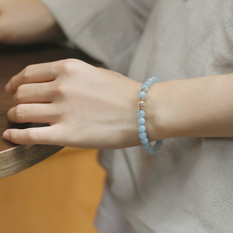 Natural Aquamarine Bracelet | Ocean Blue Crystal Jewelry for Calm & Clarity - Joyceen Crystal