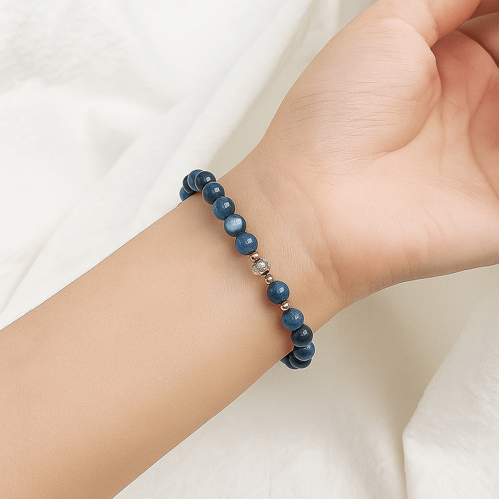 Natural Kyanite Bracelet | Blue Crystal Jewelry for Clarity & Confidence - Joyceen Crystal