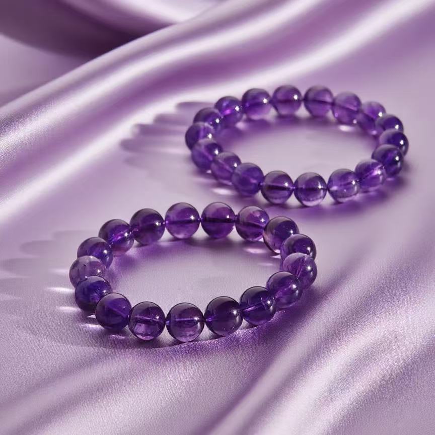 Natural Uruguay Amethyst Bracelet | Genuine Purple Crystal Energy Jewelry - Joyceen Crystal