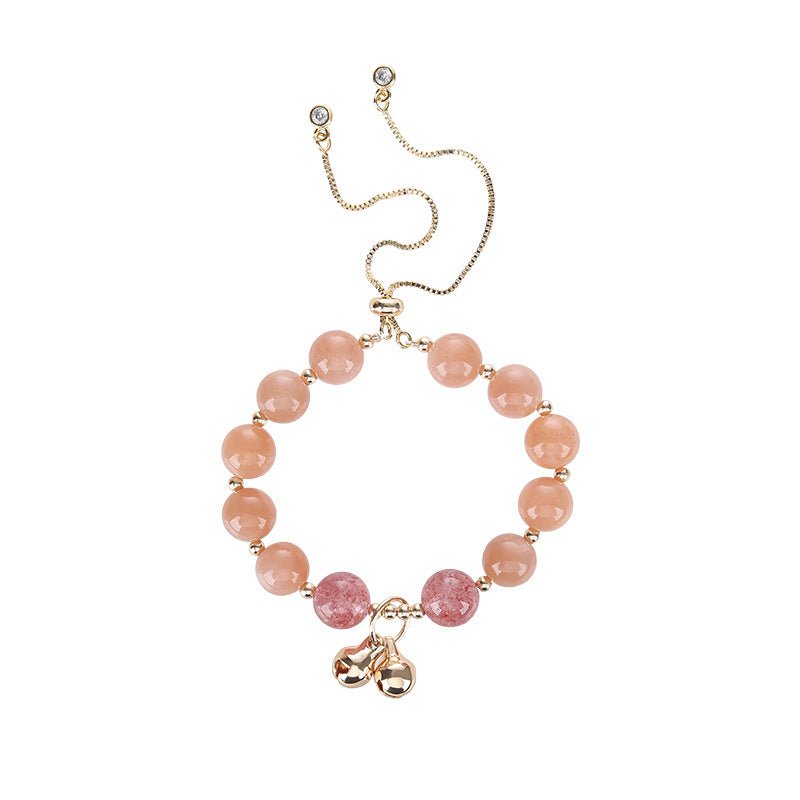 Orange Moonstone Bell Bracelet – Natural Crystal Beaded Bracelet for Women - Joyceen Crystal