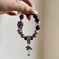 Violet Serenade Crystal Bracelet | Amethyst & Lepidolite Energy Stone – Tranquility, Elegance & Spiritual Awakening - Joyceen Crystal
